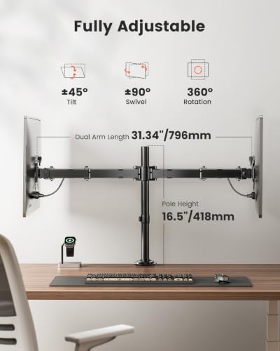 ErGear Heavy-Duty Dual Monitor Stand for 32-Inch Screens