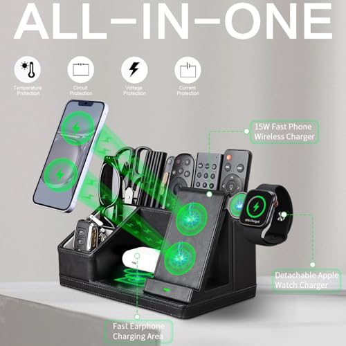 LADSTAG 3-in-1 Desk Organizer with Wireless Charger