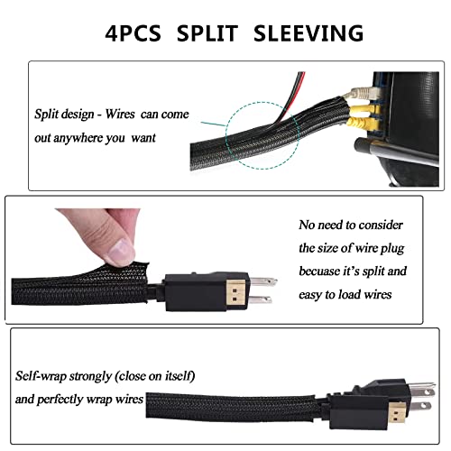 N NOROCME 192-Piece Cable Management Kit with Wire Sleeves