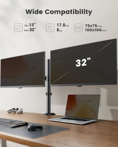 ErGear Heavy-Duty Dual Monitor Stand for 32-Inch Screens