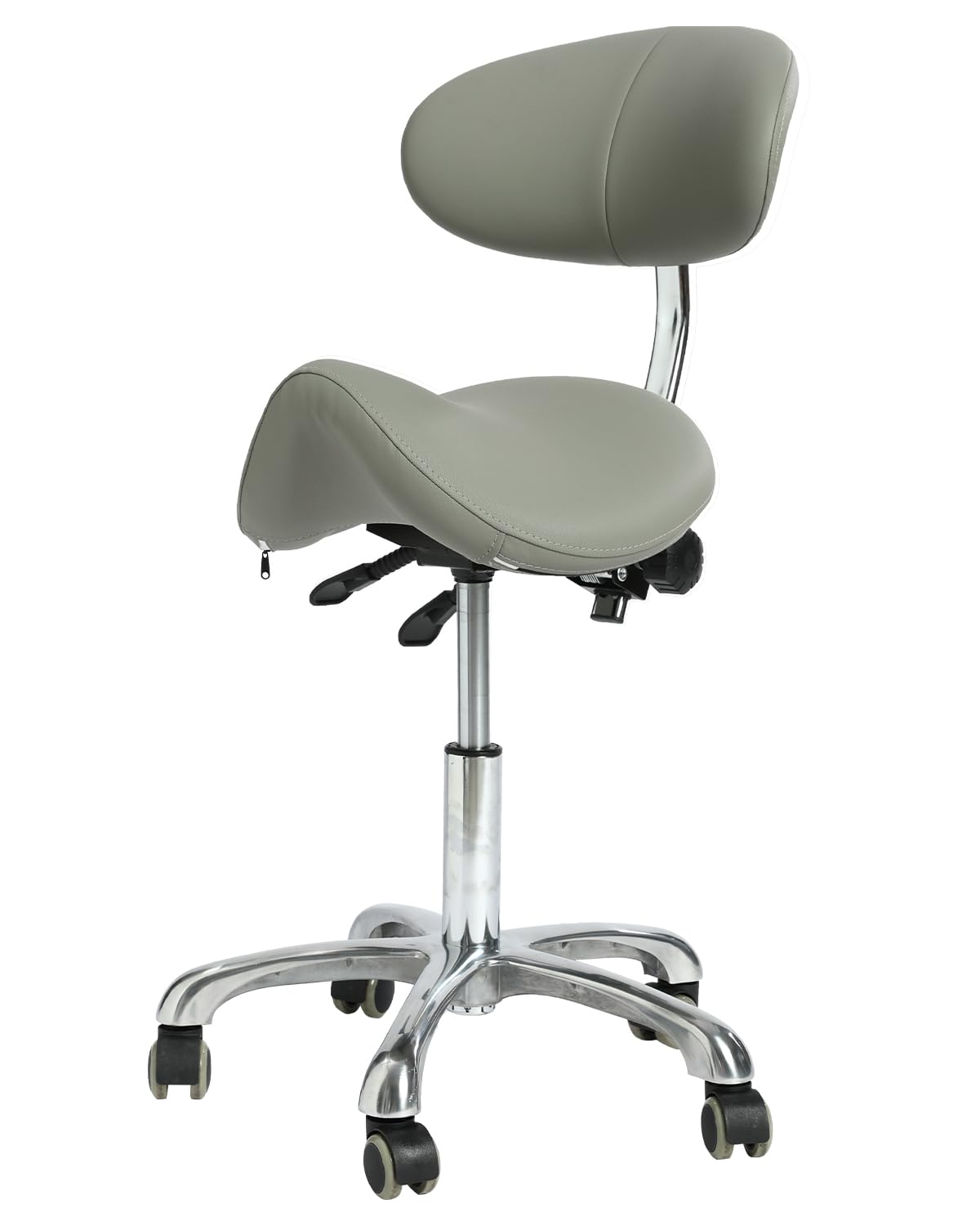 Viviange Adjustable Ergonomic Saddle Stool with Back Support