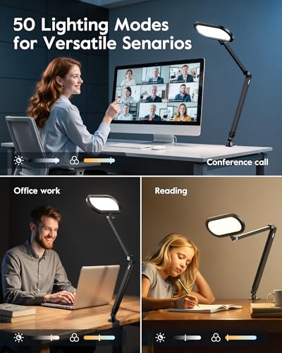 LitONES Clamp Desk Lamp with Eye-Caring LED Lighting