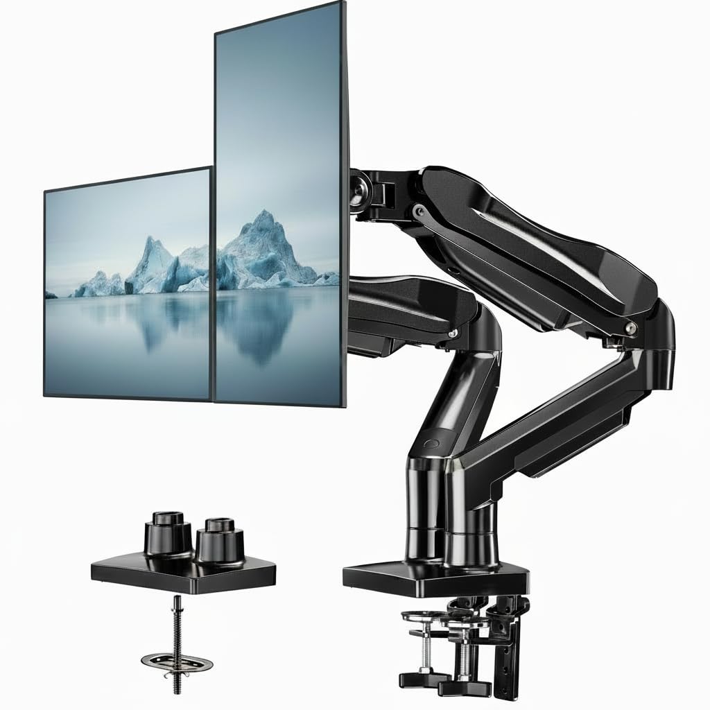 HUANUO Dual Monitor Stand for 13-32 Inch Screens