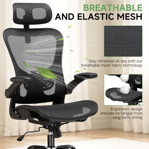 GTPLAYER High-Back Mesh Office Chair with Adjustable Lumbar Support