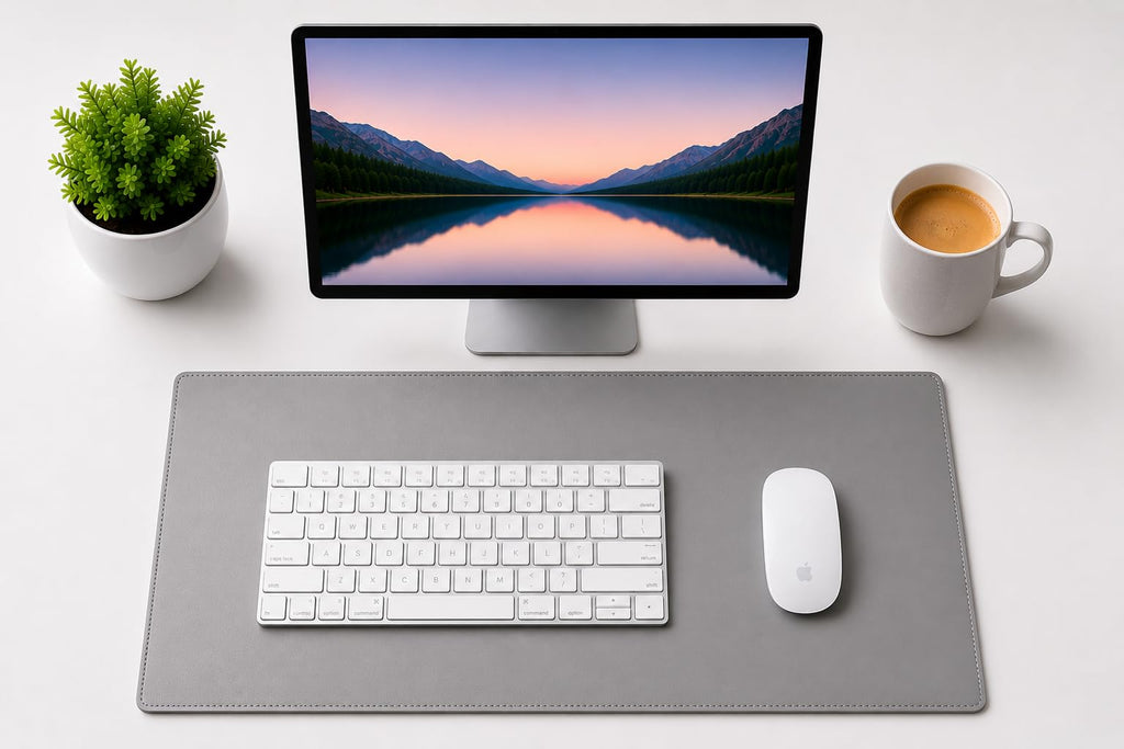 Triple C Tech Waterproof PU Leather Desk Mat with Stitched Edges