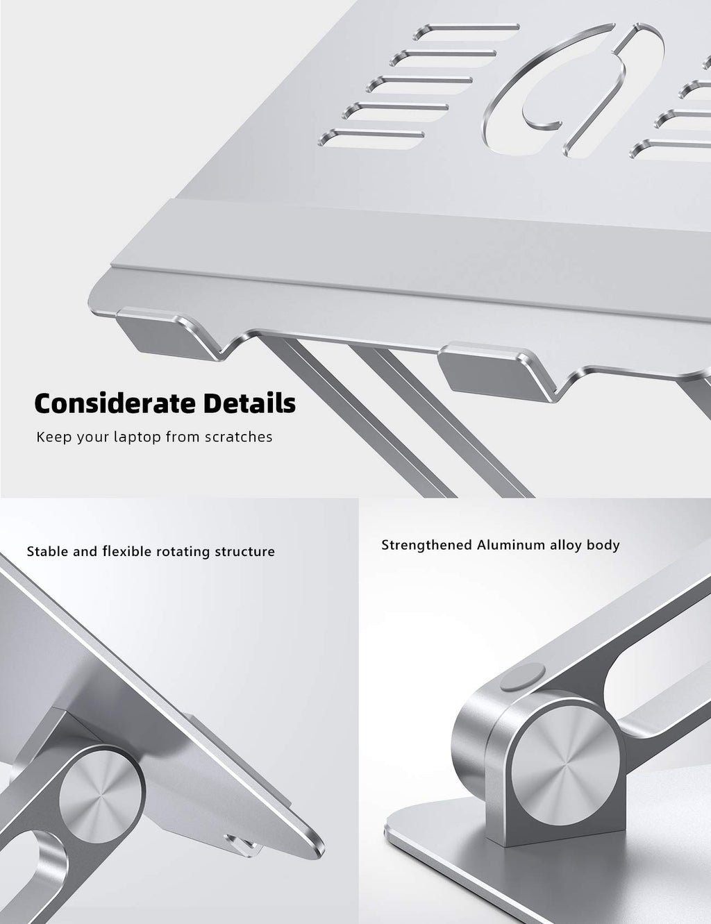 Lamicall Adjustable Laptop Stand for Desk for MacBook Air Pro HP 10-17.3''