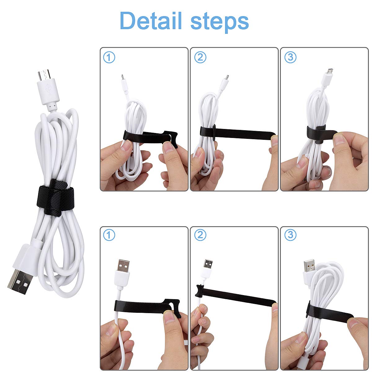 Nettbe Adjustable Cable Ties for Cord & Wire Management