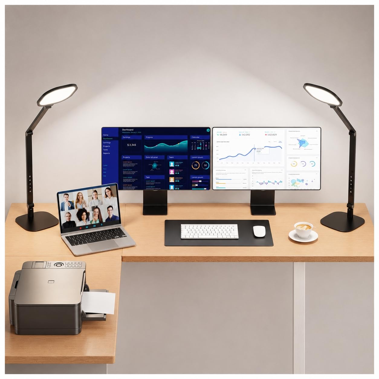 LitONES Edge-Lit LED Desk Lamp for Home Office