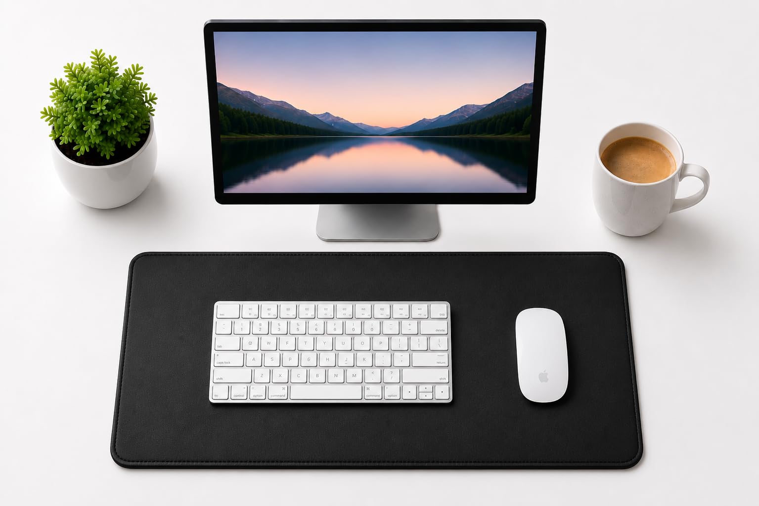 Triple C Tech Waterproof PU Leather Desk Mat with Stitched Edges