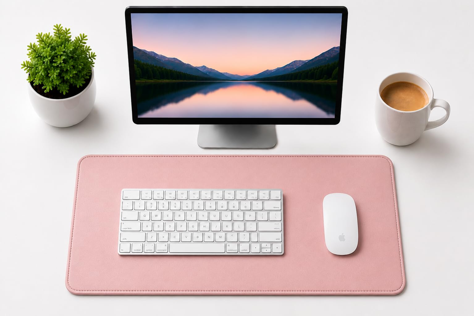 Triple C Tech Waterproof PU Leather Desk Mat with Stitched Edges