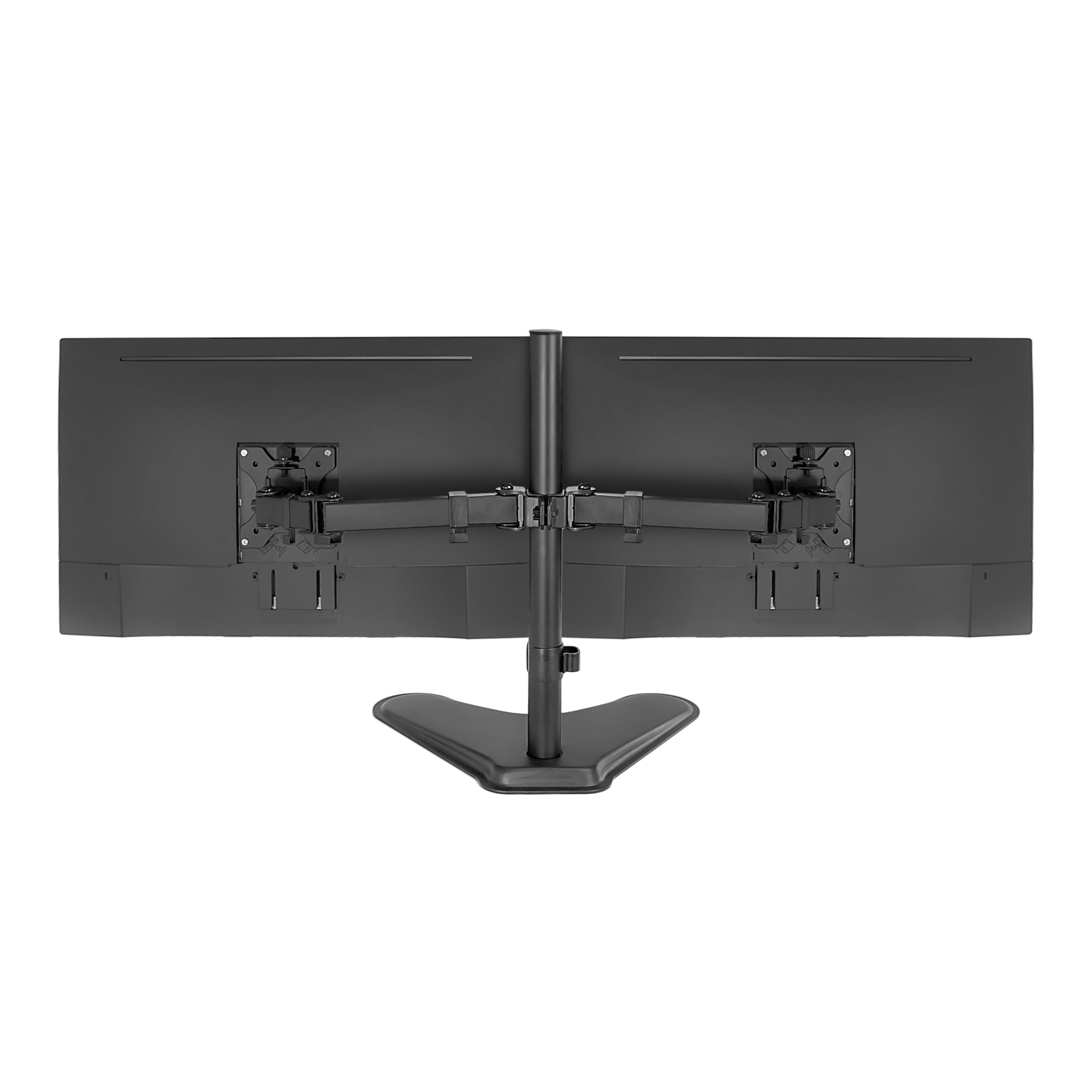 Mount-It! Dual Monitor Stand for Desk - Double Monitor Mount for 2 Screens up to 32 Inch and 17 Lbs - Free-Standing Base Swivel, Tilt, Rotates 360 Adjustable Arms - VESA Compatible High Grade Steel