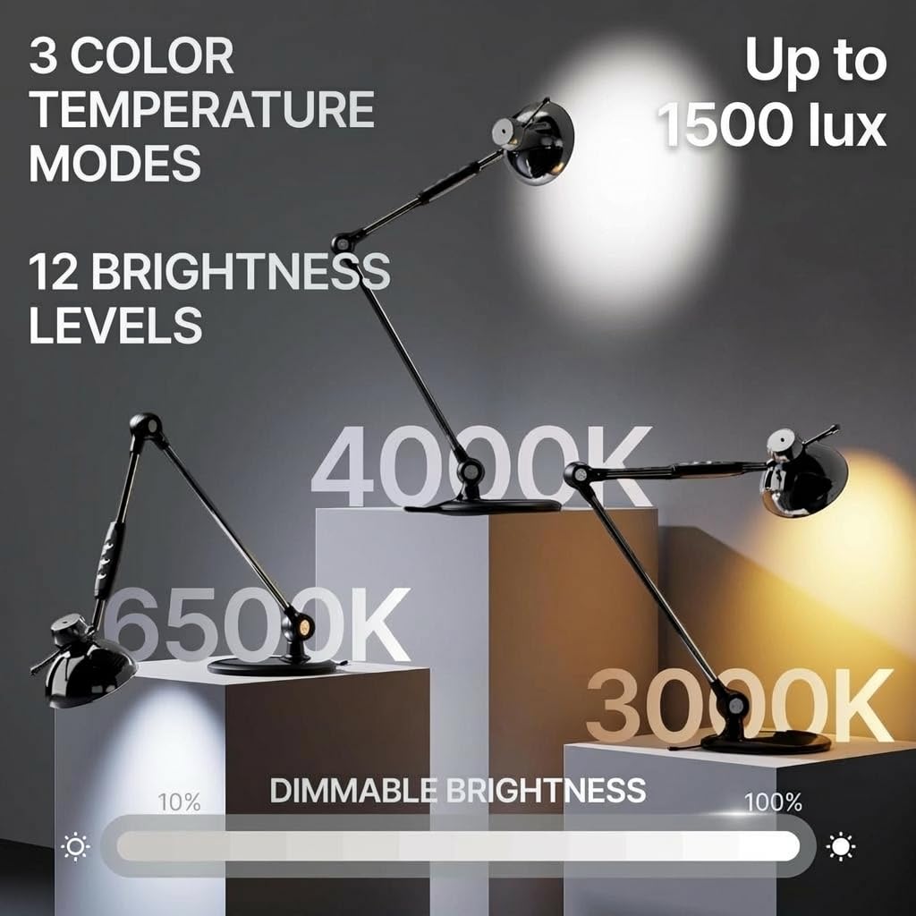OTUS Tall LED Architect Desk Lamp with Gesture Control