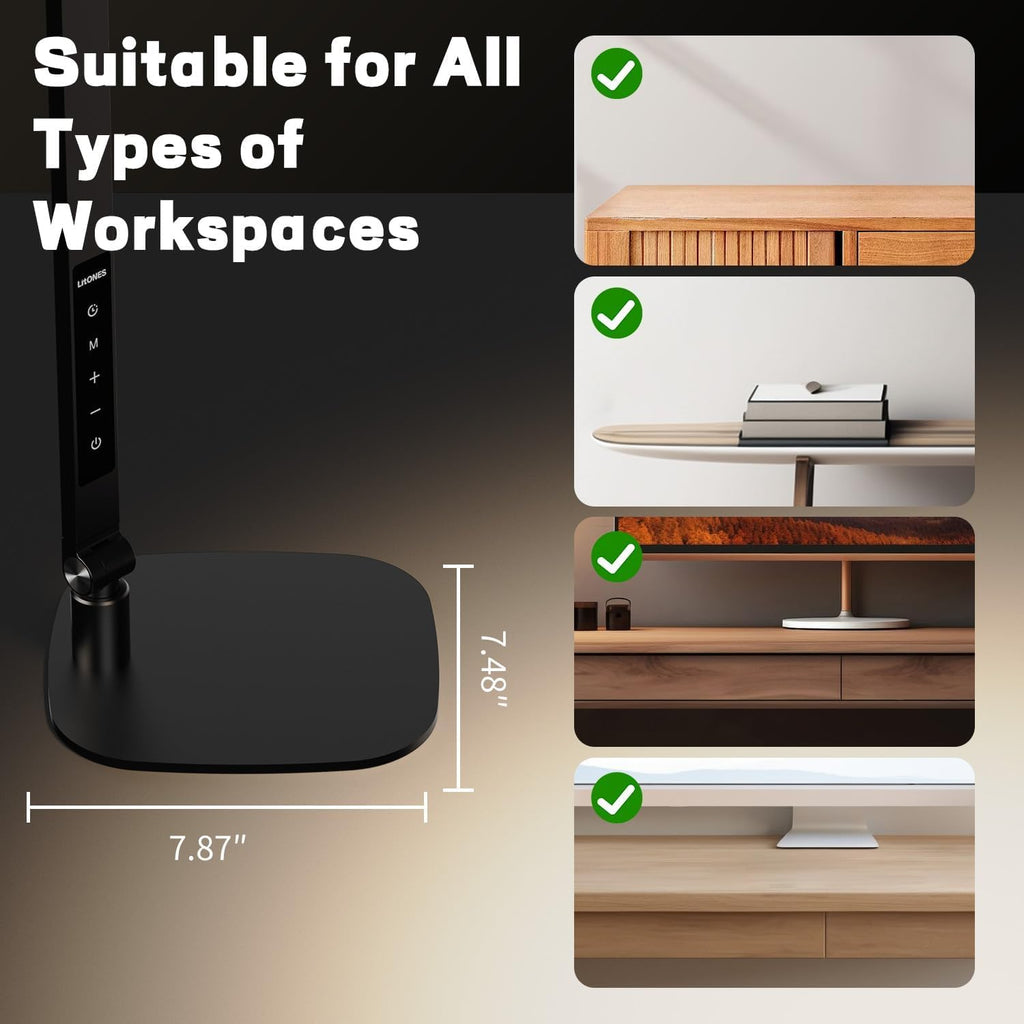 LitONES Edge-Lit LED Desk Lamp for Home Office