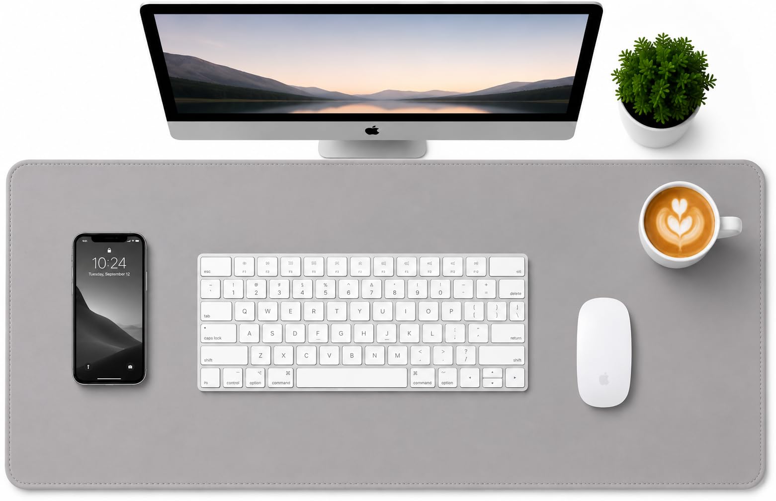 Triple C Tech Waterproof PU Leather Desk Mat with Stitched Edges