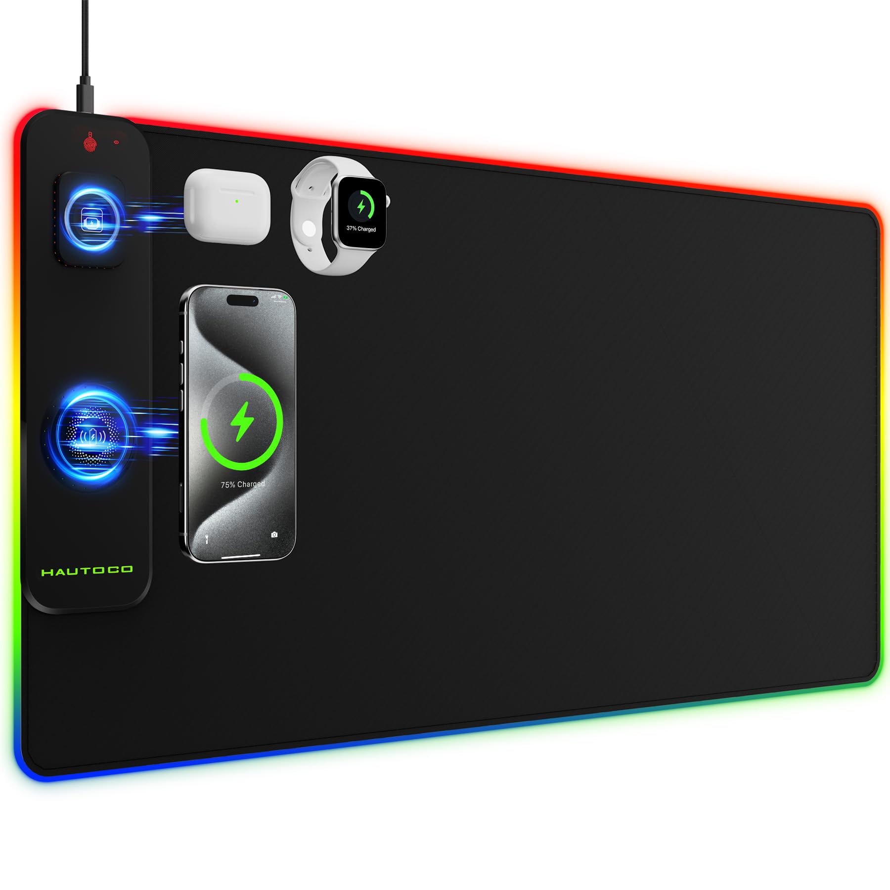 HAUTOCO 31.5-Inch Extended Gaming Mouse Pad Desk Mat