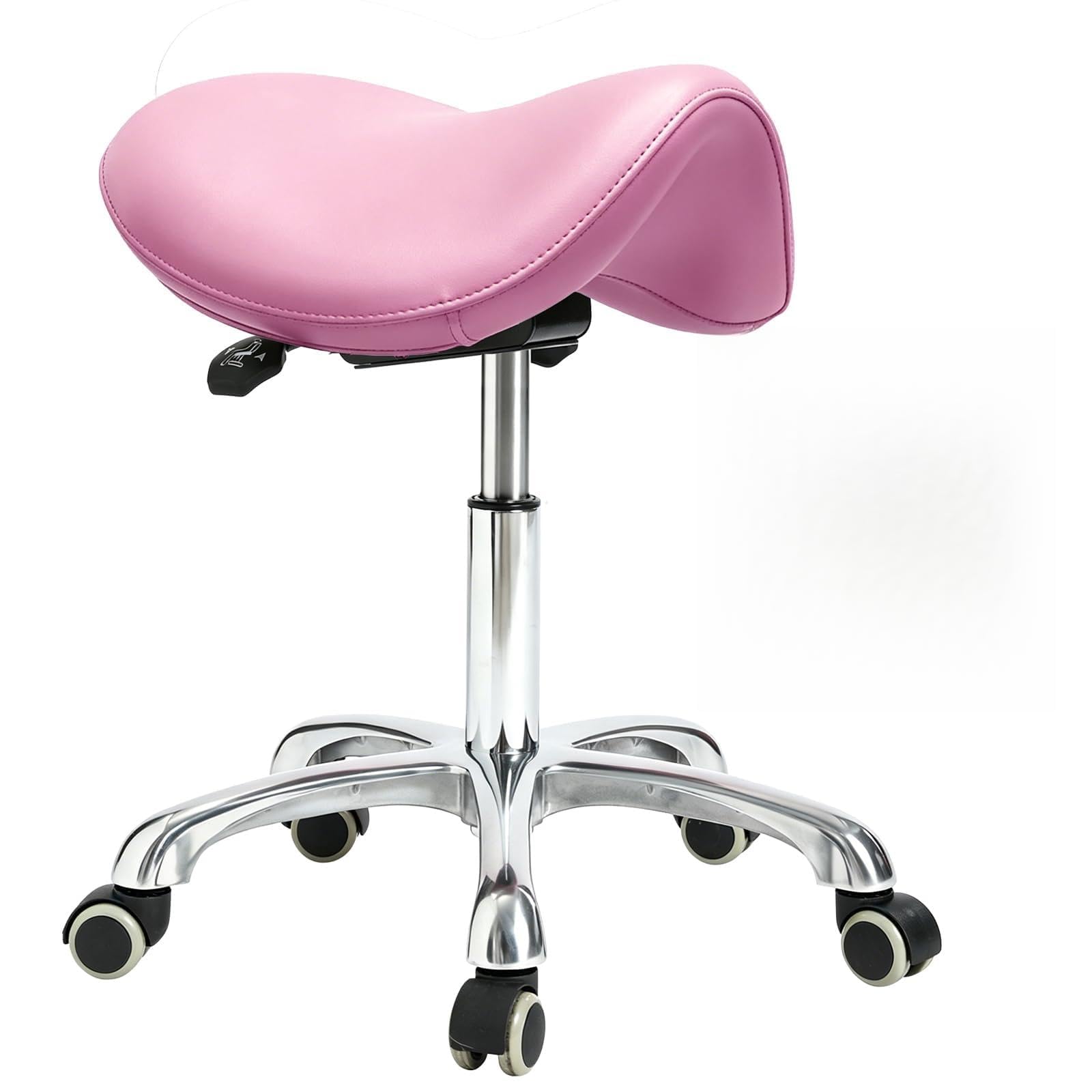 Viviange Adjustable Ergonomic Saddle Stool with Back Support