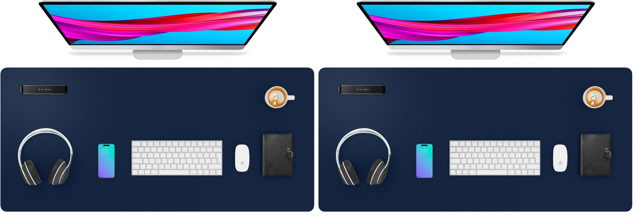 Waterproof PU Leather Desk Pad & Mouse Pad with Non-Slip Base
