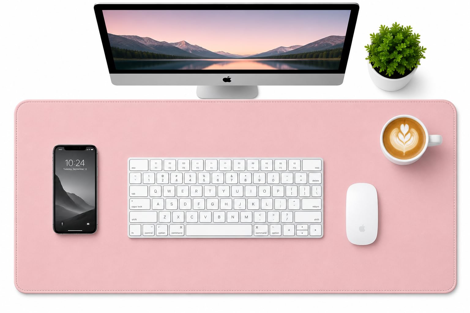 Triple C Tech Waterproof PU Leather Desk Mat with Stitched Edges