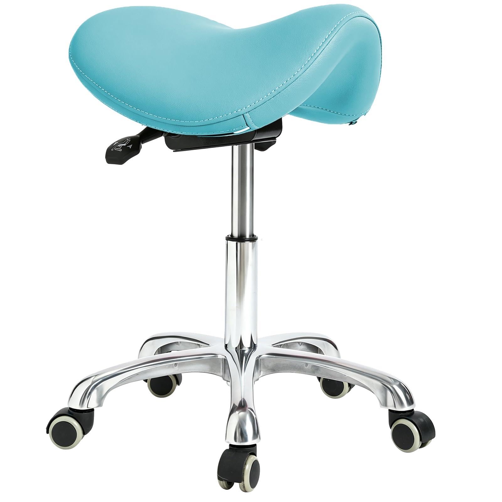 Viviange Adjustable Ergonomic Saddle Stool with Back Support