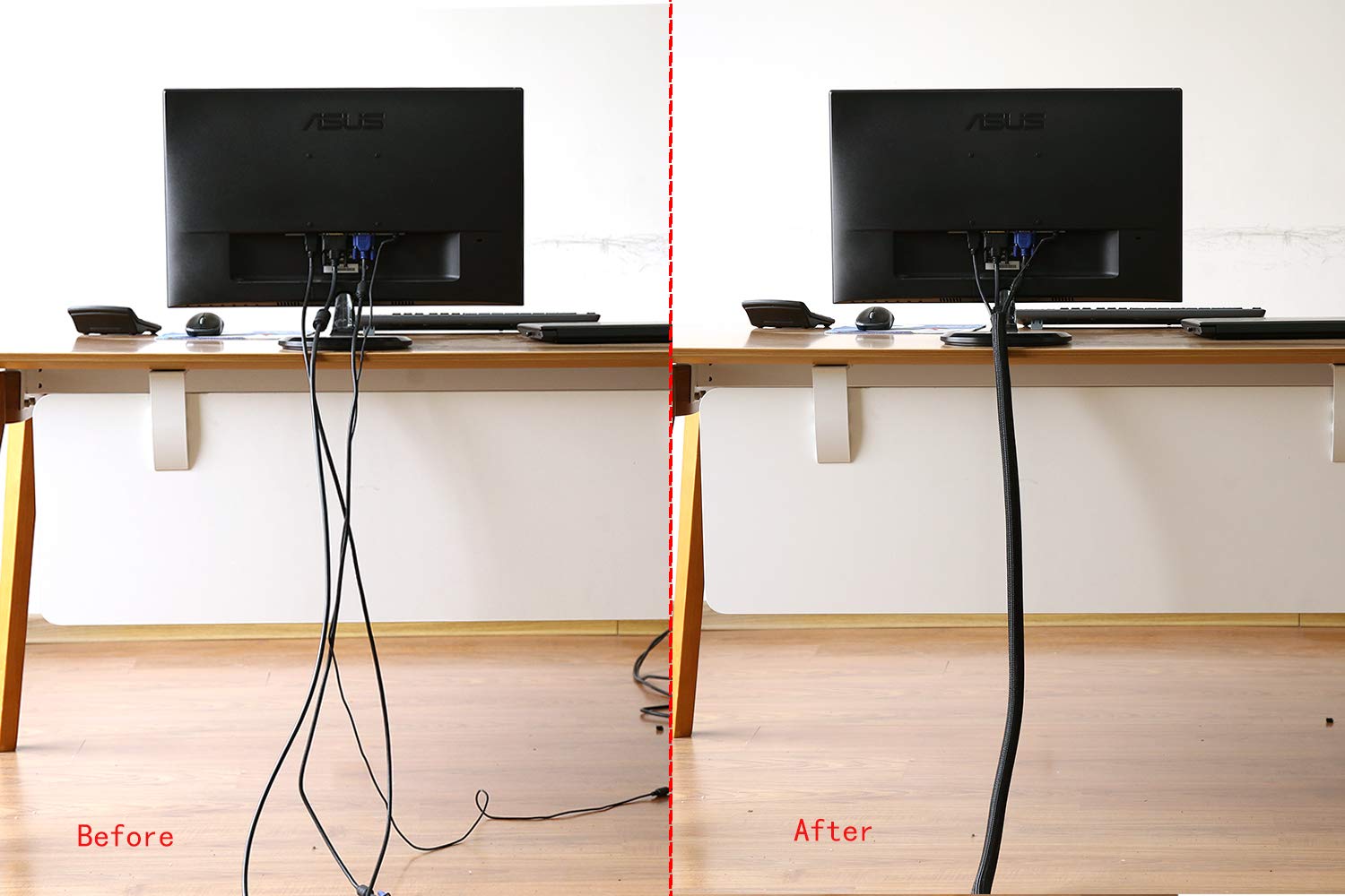 Alex Tech Cord Protector Cable Sleeve for Wires & Cords