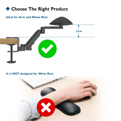BONTEC Adjustable Aluminum Desk Arm Rest with 360° Rotation