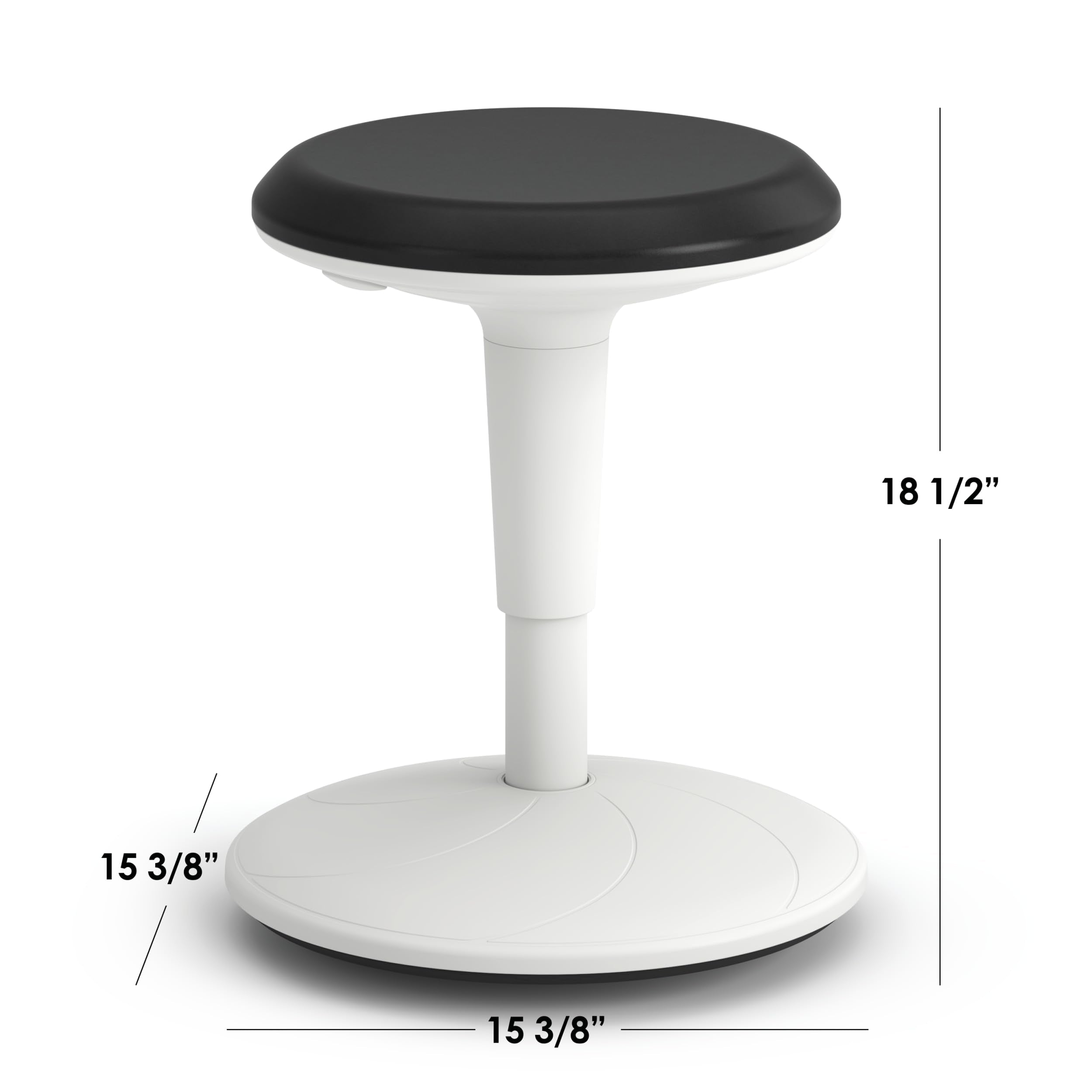 HON Revel Adjustable-Height Fidget Stool with White Frame