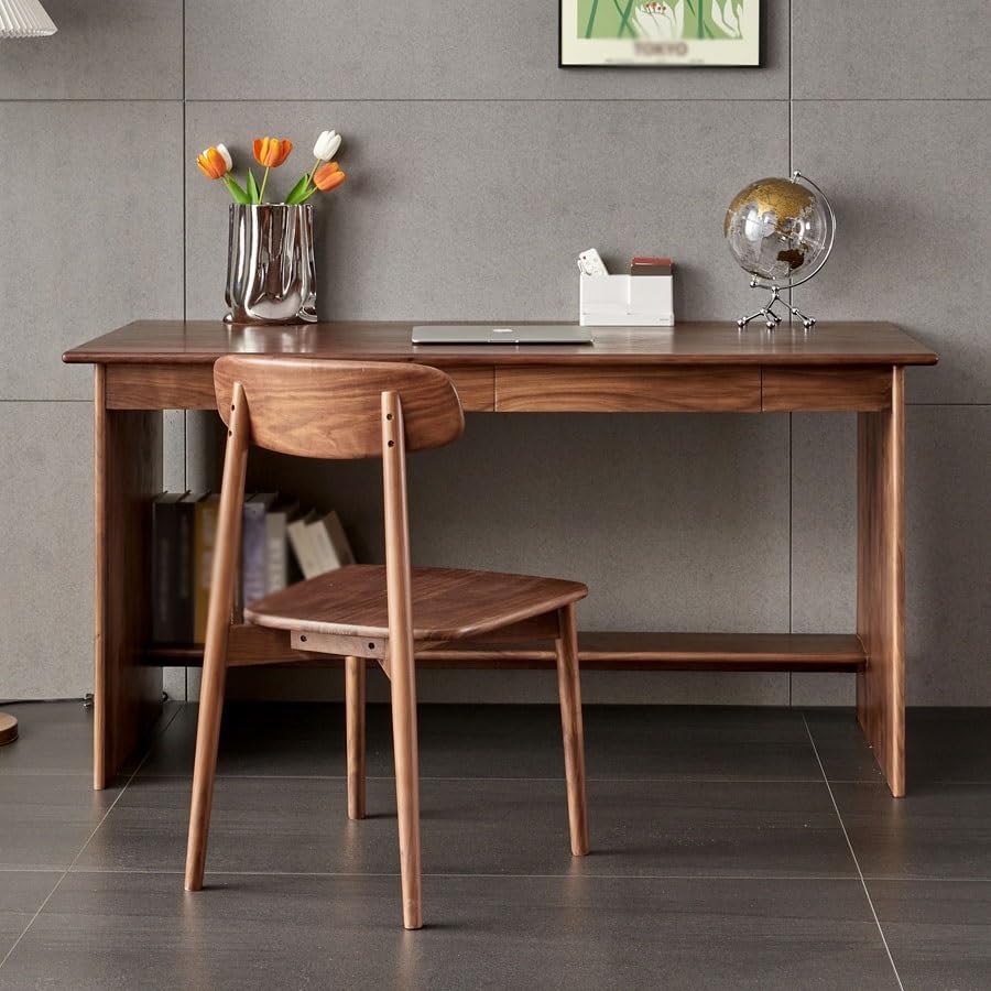YOUQUEEN Solid Wood Writing Desk for Home Office & Study