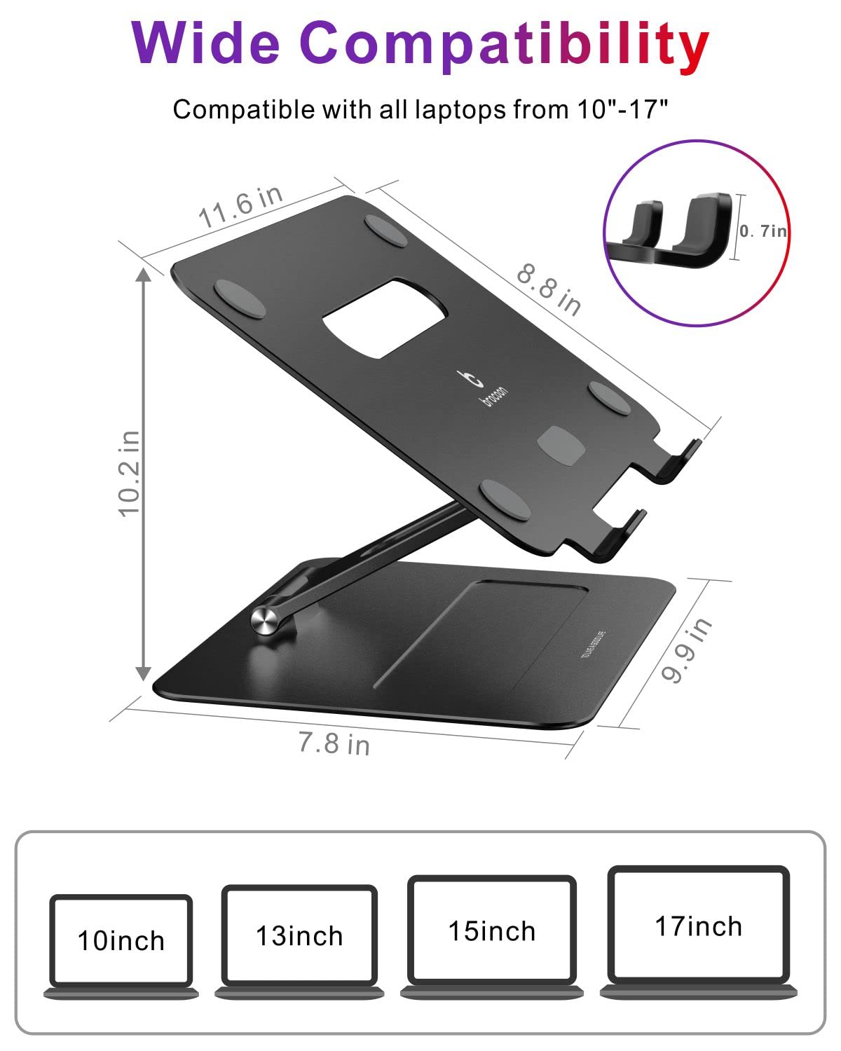 brocoon Adjustable MacBook Stand for Desk
