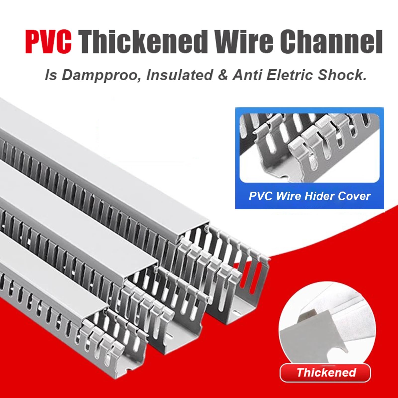 PVC Cable Management Sleeve & Cord Cover for Desk and Wall