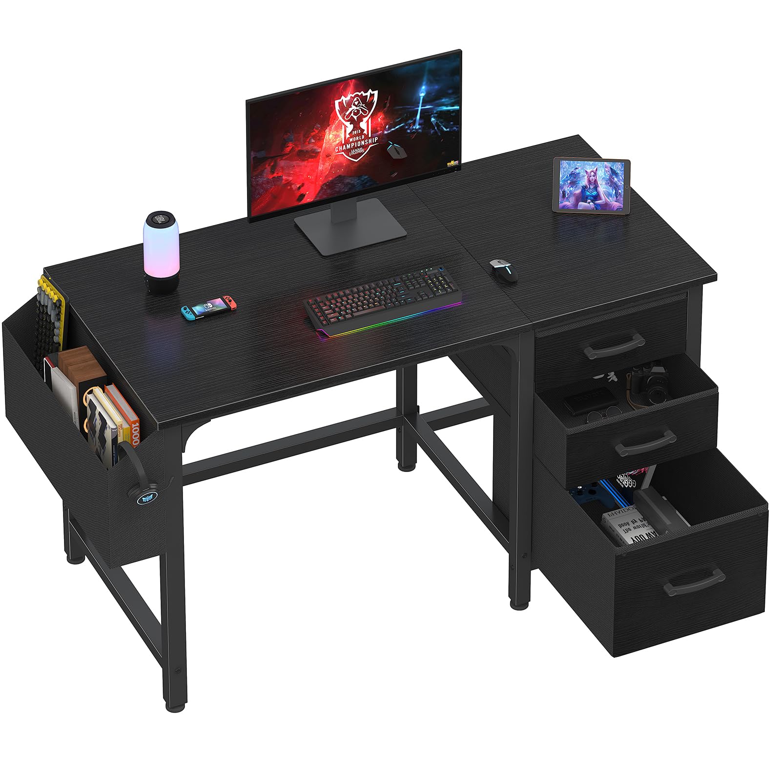 Lufeiya 47-Inch Computer Desk with File Drawers & Storage