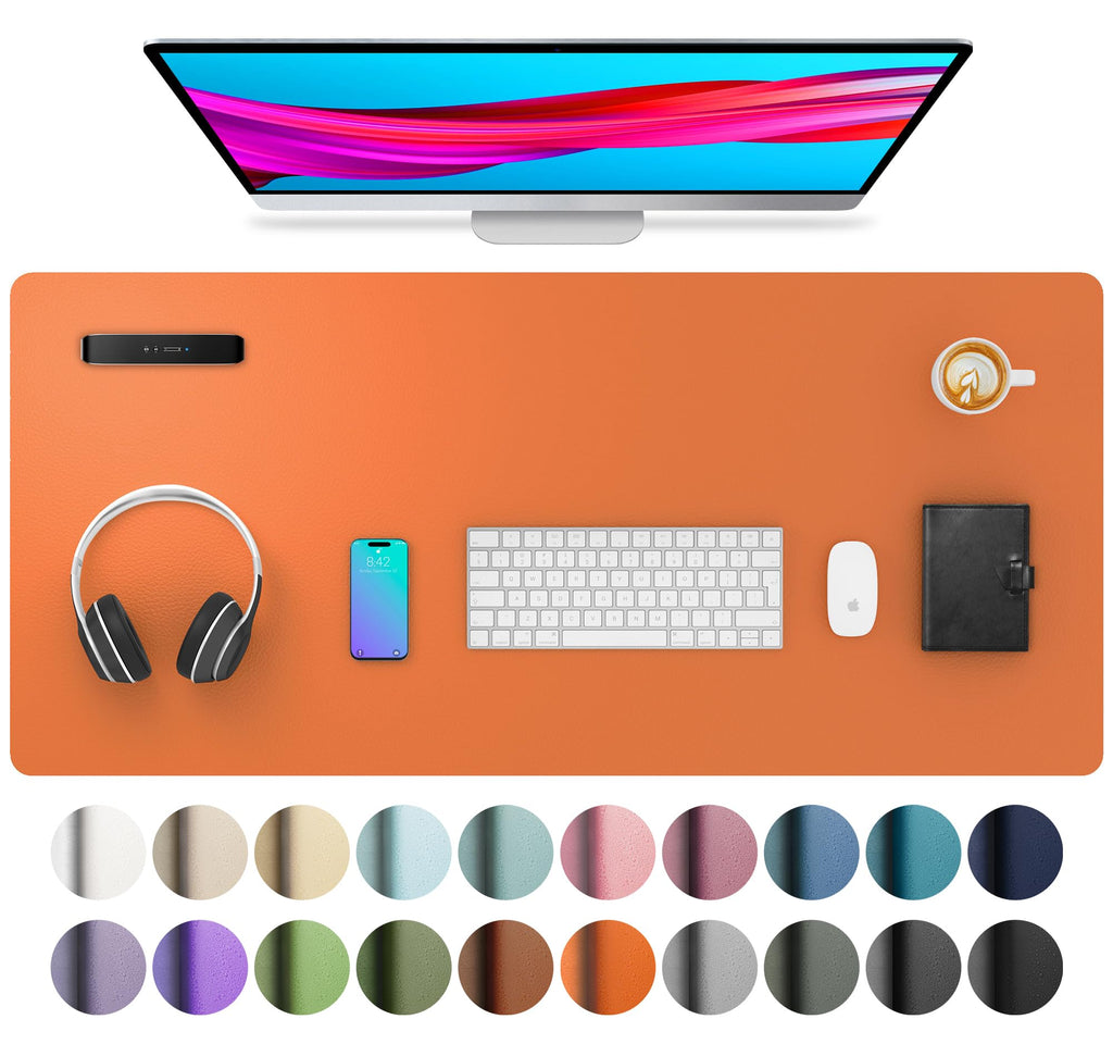 Waterproof PU Leather Desk Pad & Mouse Pad with Non-Slip Base