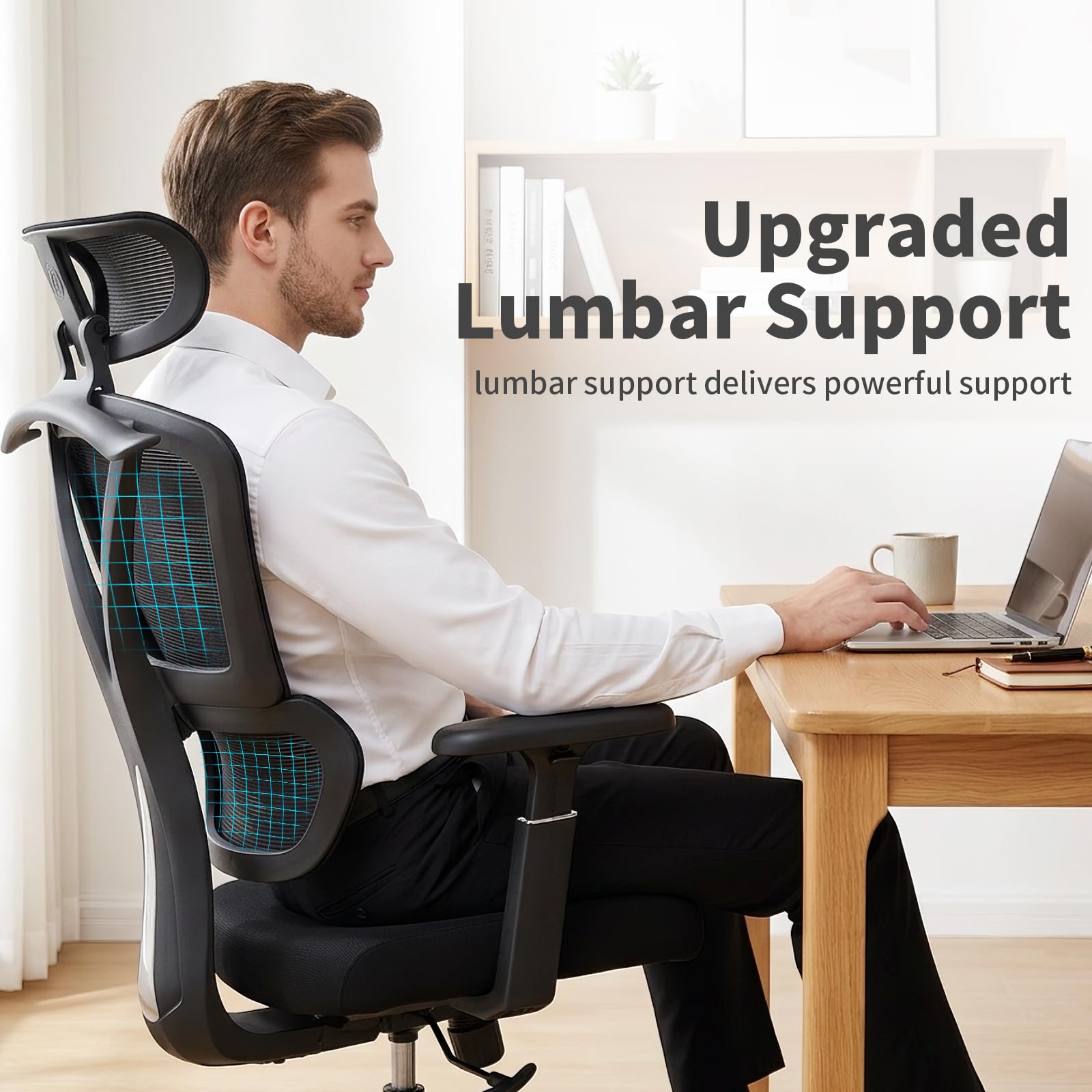 Ergonomic Mesh Office Chair with 400 lb Capacity, Ideal for Office & Home