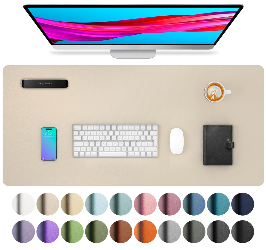 Waterproof PU Leather Desk Pad & Mouse Pad with Non-Slip Base
