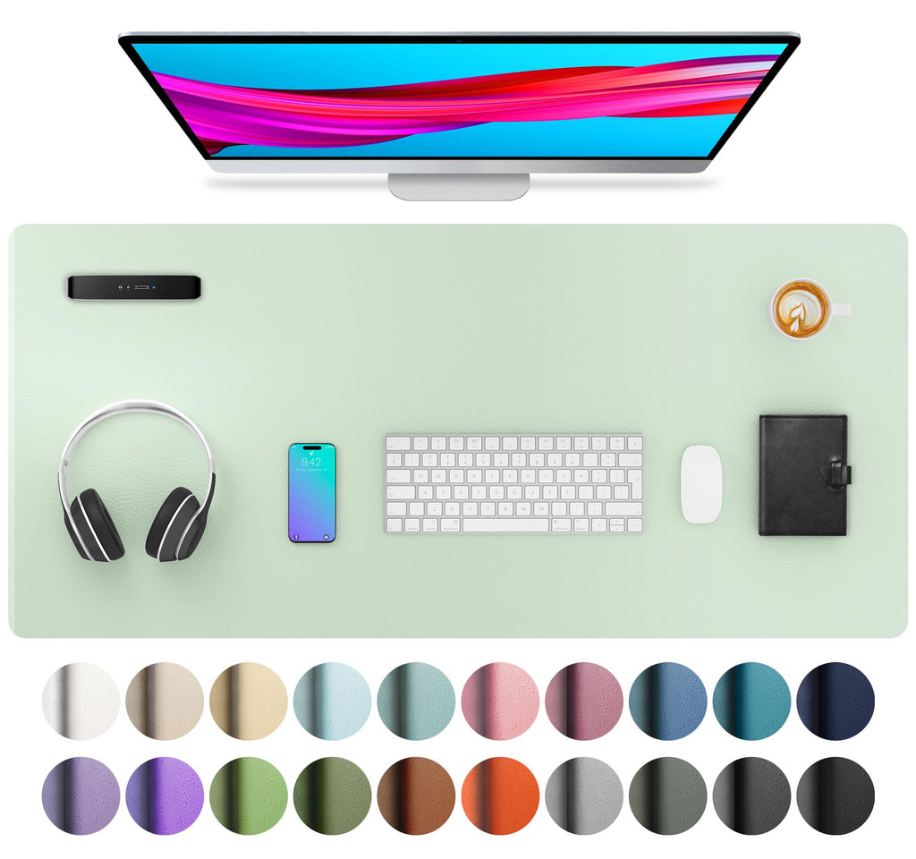Waterproof PU Leather Desk Pad & Mouse Pad with Non-Slip Base