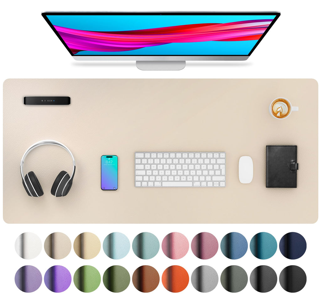 Waterproof PU Leather Desk Pad & Mouse Pad with Non-Slip Base
