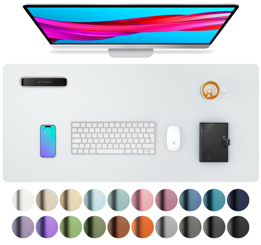 Waterproof PU Leather Desk Pad & Mouse Pad with Non-Slip Base