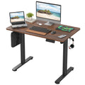 AYJOIR Electric Standing Desk for Home Office, Adjustable Height Sit Stand Desks with Splice Board, 3 Memory Preset Offices Table with Headphone Hook (Reddish Brown, 40''L* 24''W)