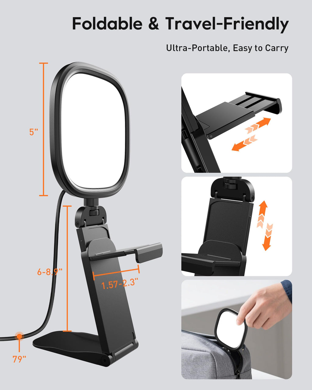 LitONES Webcam Ring Light with Screen-Safe Monitor Clip