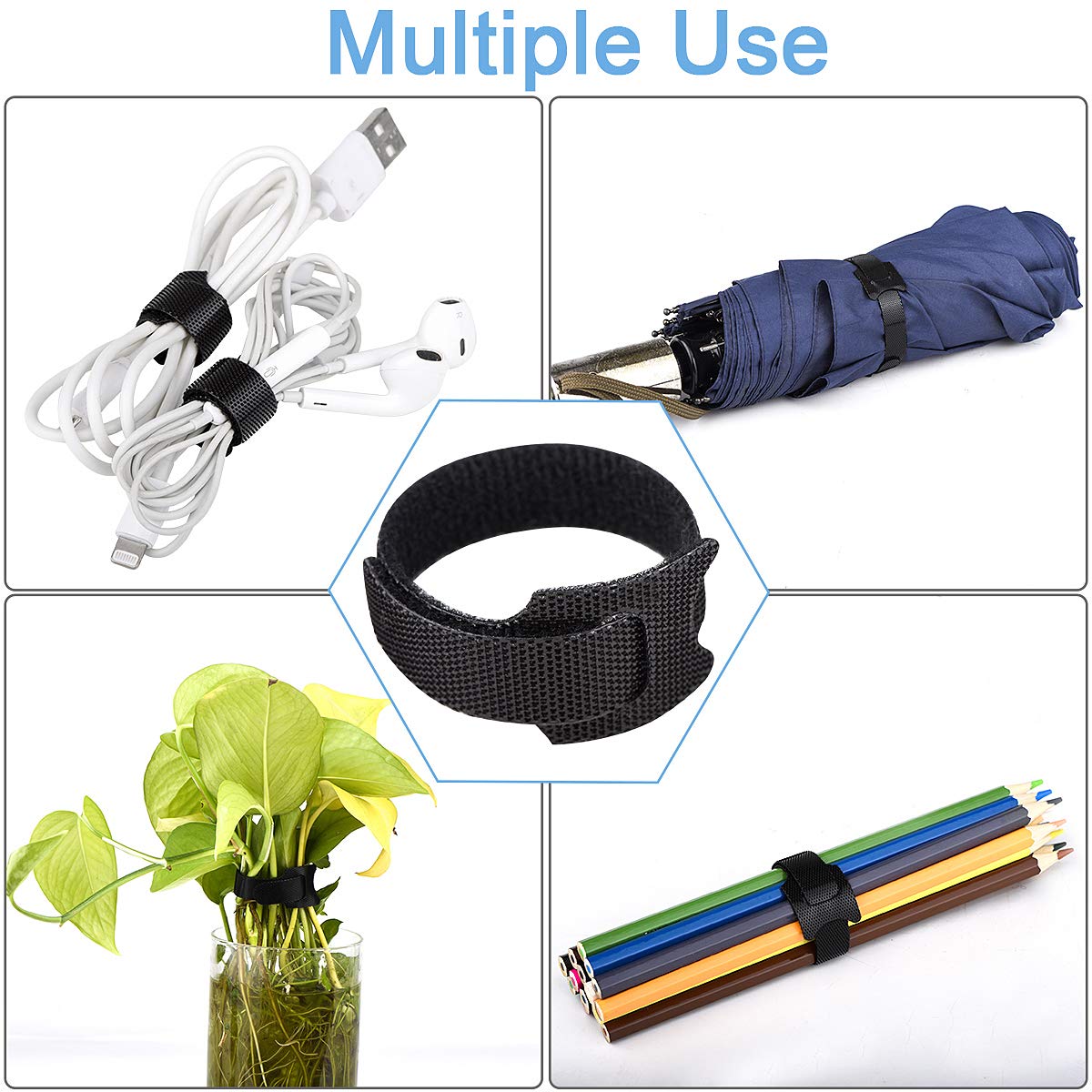 Nettbe Adjustable Cable Ties for Cord & Wire Management