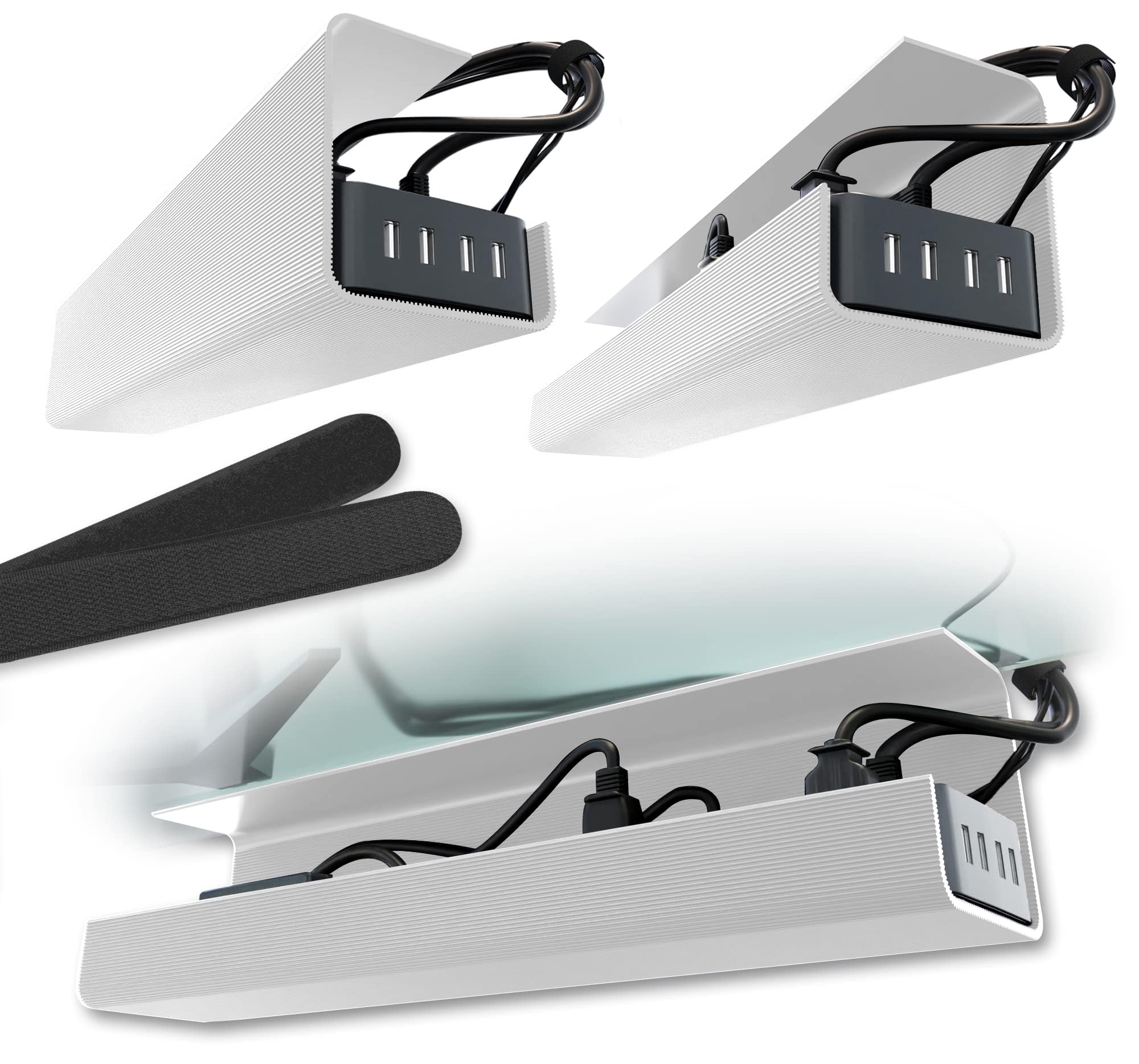 Scanfield 17-Inch Under-Desk Cable Management Tray 2-Pack
