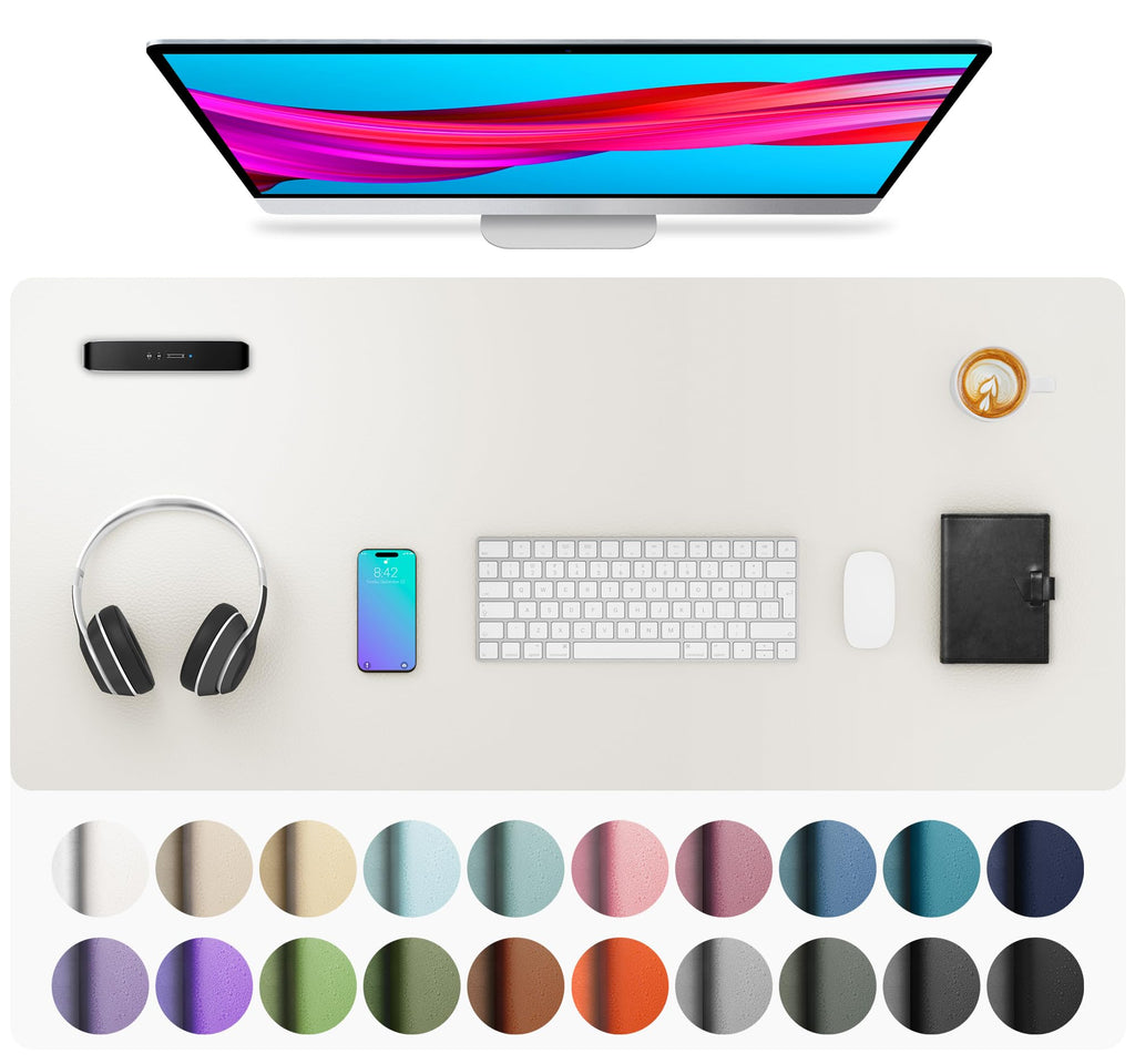 Waterproof PU Leather Desk Pad & Mouse Pad with Non-Slip Base