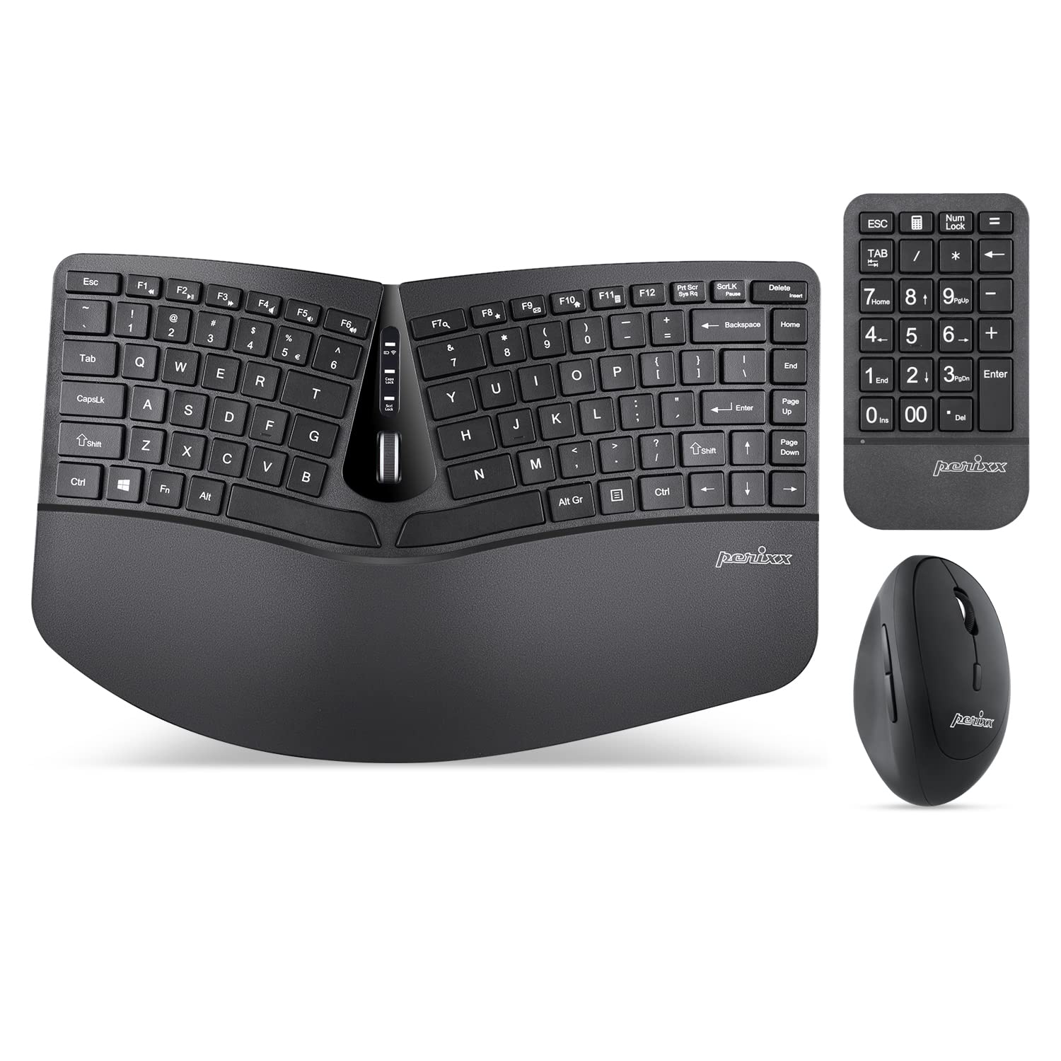 Perixx PERIDUO-406, Wired Mini Ergonomic Split Keyboard and Vertical Mouse Combo