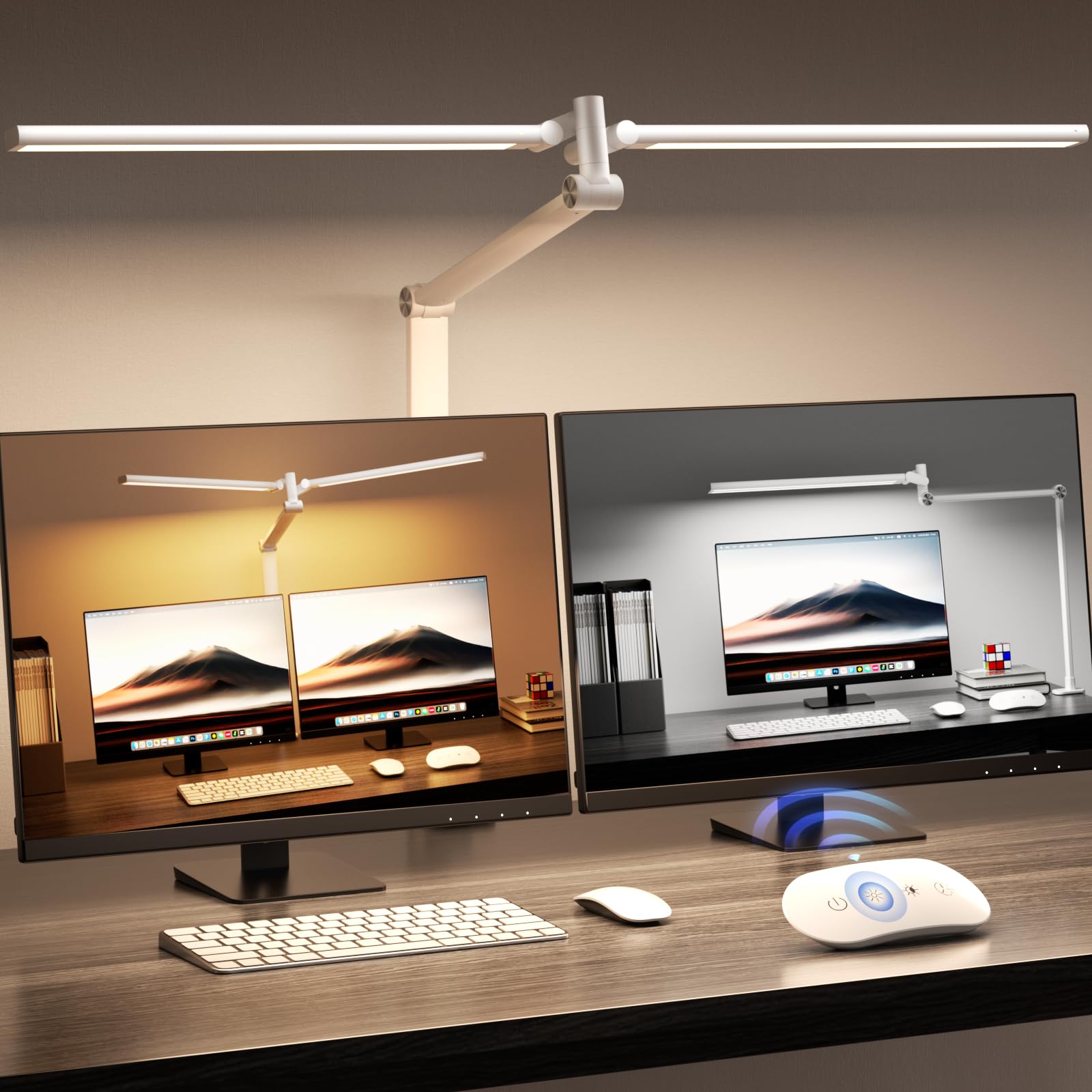 Airlonv 17-Inch LED Clamp Desk Lamp with Stepless Dimming