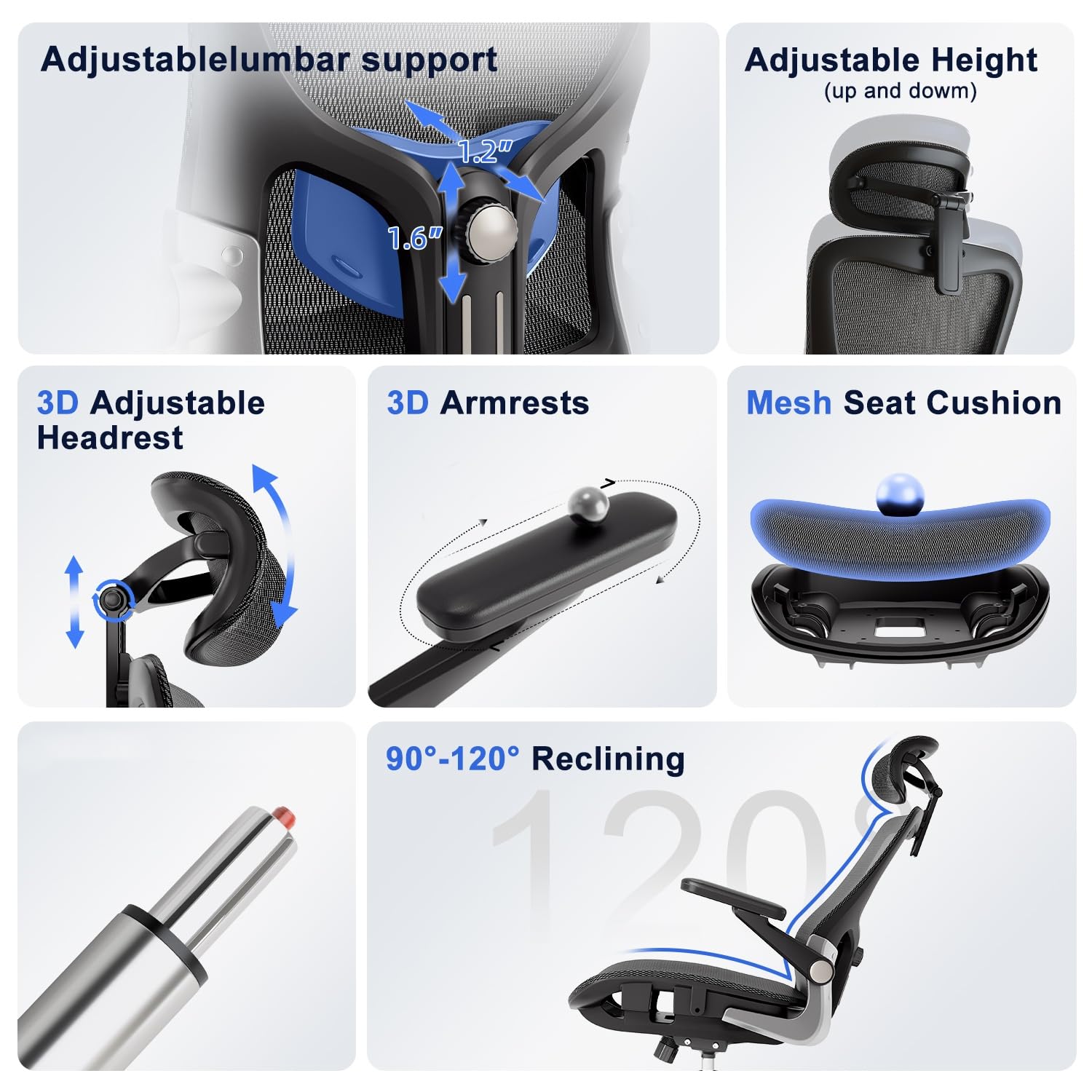 Ergonomic Office Chair with Adjustable Lumbar Support