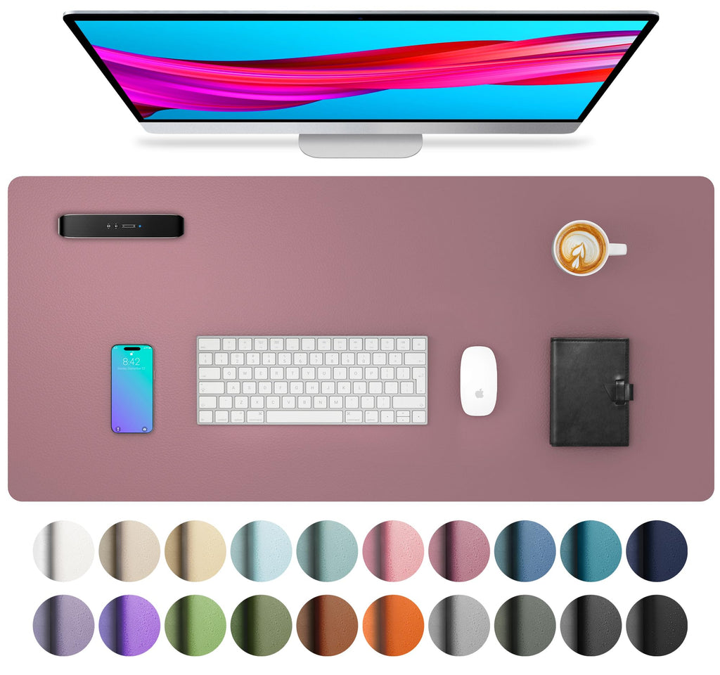 Waterproof PU Leather Desk Pad & Mouse Pad with Non-Slip Base