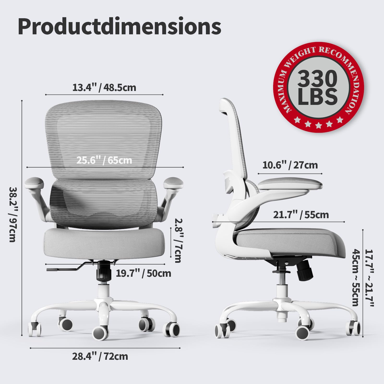 TRALT Ergonomic Mesh Office Chair with Lumbar Support