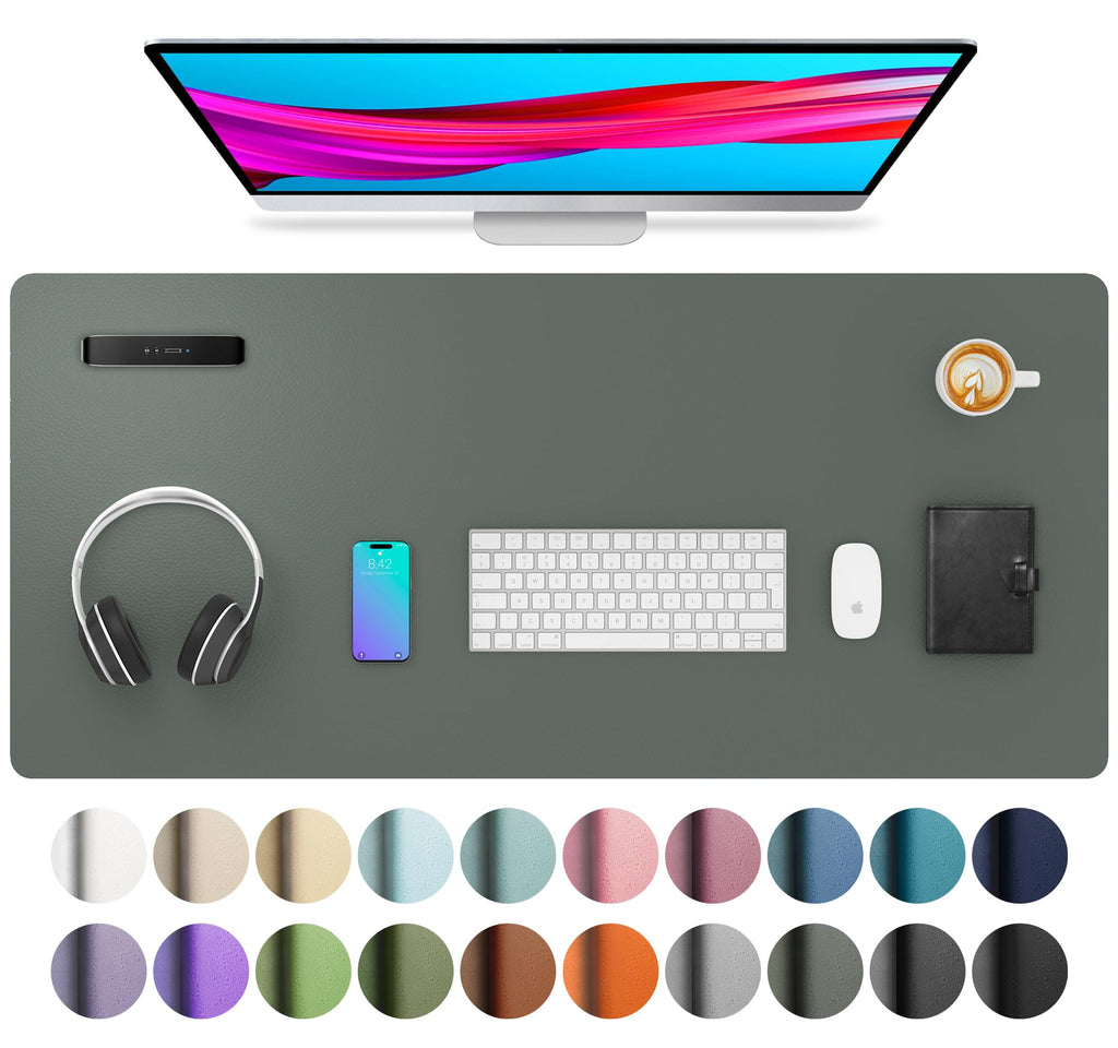 Waterproof PU Leather Desk Pad & Mouse Pad with Non-Slip Base