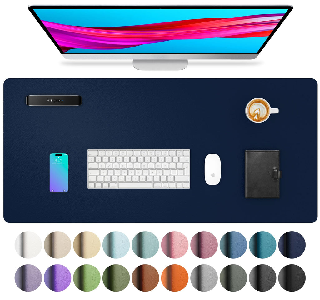 Waterproof PU Leather Desk Pad & Mouse Pad with Non-Slip Base