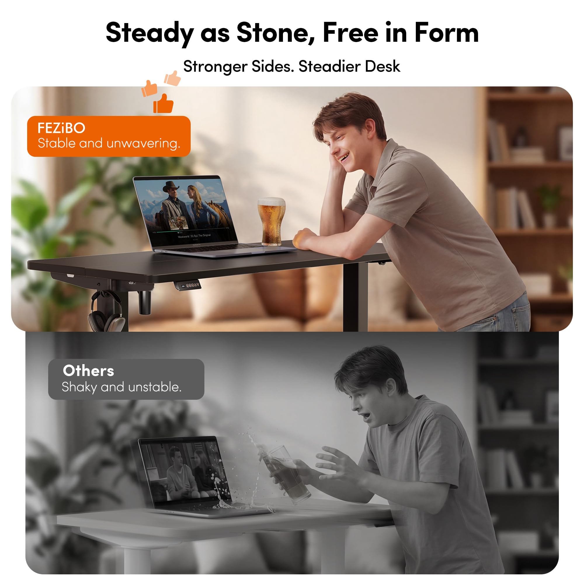 FEZIBO Standing Desk Electric Height Adjustable