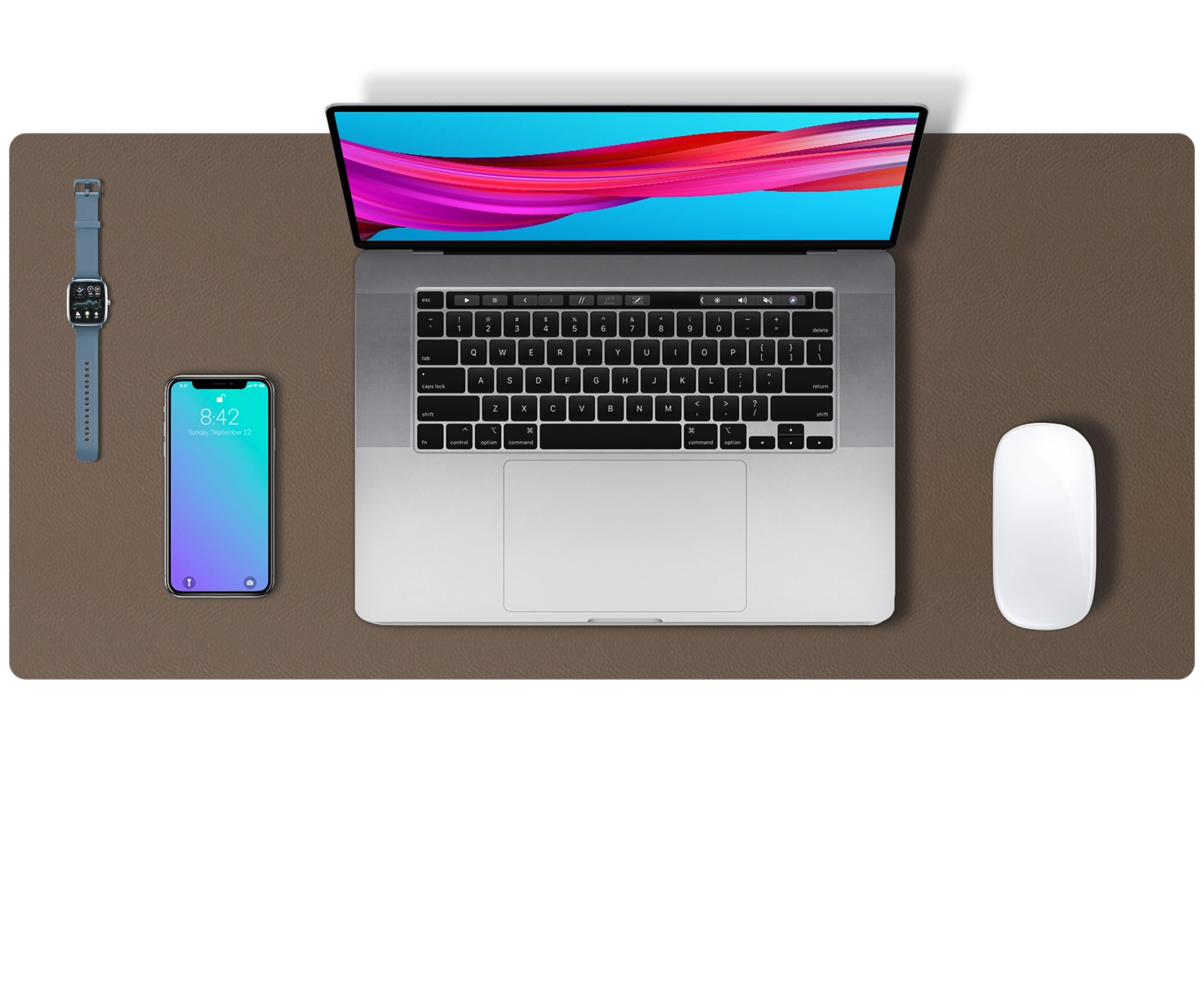 Waterproof PU Leather Desk Pad & Mouse Pad with Non-Slip Base